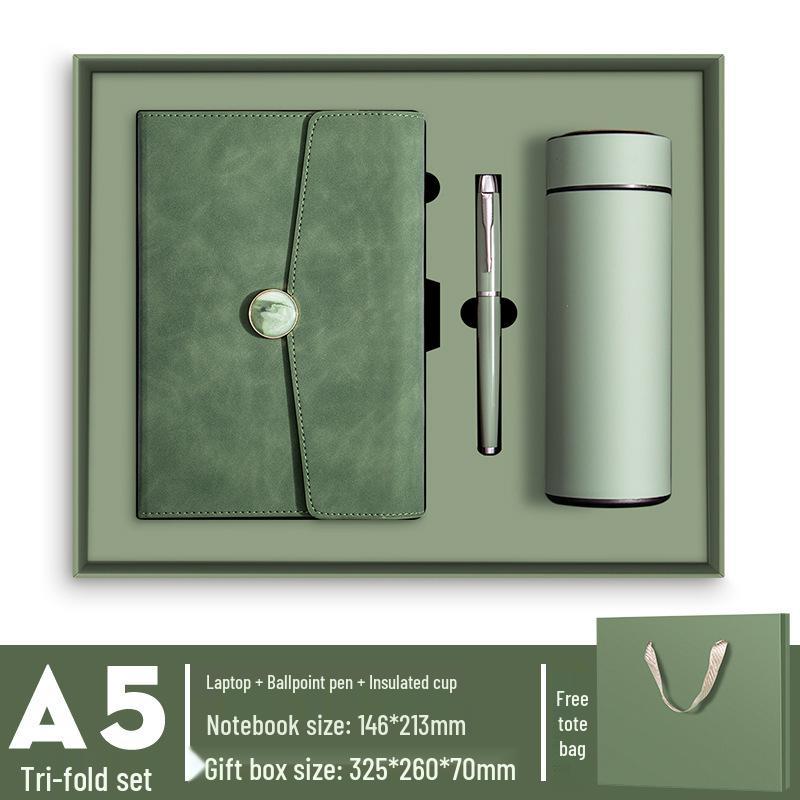 In-Stock A5 Notebook: Business Gift with Thickened Soft Leather, High-Appearance Design, Buckle Closure, and Gift Box