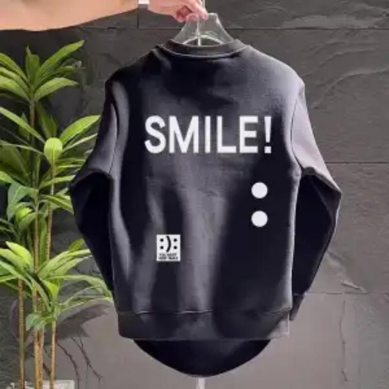 

Мужская куртка и модный свитшот Новая осенне-зимняя свободная толстовка с круглым вырезом и длинными рукавами в стиле кэжуал с плюшевой отделкой S чёрный