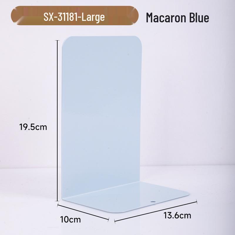Large L-Shaped Thickened Metal Bookend for Organizing Books and Files