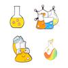 4pcs Cartoon Chemical Badge Cute Element Series Alloy Chest Flower Chemistry Emblem Backpack Accessories Pines Metálicos