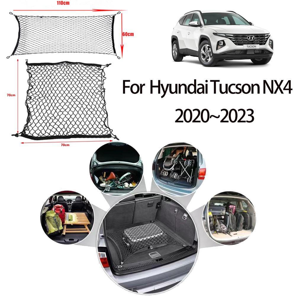 

Car Elastic Nylon Mesh Rear Cargo Trunk Storage Organizer Double Layer Luggage Net Auto Rear Seat Back Mesh Bag Car Interior Accessories 70X70CM