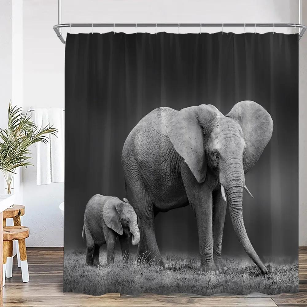 Wild Animals Shower Curtain Tiger Forest Elegant Panther Green Palnts Rose Floral Home Decor for Bathroom Polyester Bath Curtain