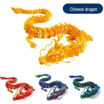 3D-gedrucktes Gelenkdrachen-Ornament – bewegliches chinesisches Drachenmodell-Spielzeug für die Dekoration von Aquarien und die Landschaftsgestaltung