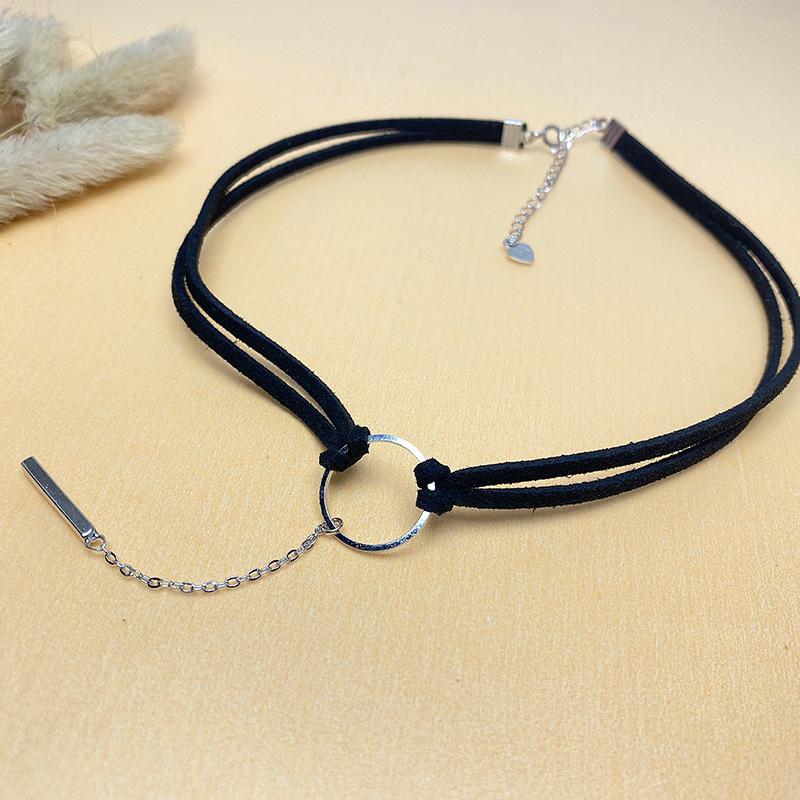 Sterling Silver Circle Choker Necklace for Women - Fashionable Collar Jewelry Accessories