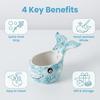 Herb Stripper Bowl Resin Herbal Peeling Bowl with 4 Size Holes Blue Whale Shape Pottery Herb Peeler for Removing Leaves from Thyme Rosemary