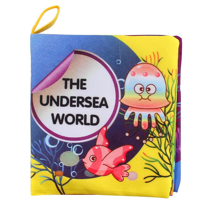 Baby Cloth Book, Baby Science And Education Enlightenment Palm Book English Marine Animals Fruits And Vegetables Cognitive Toys