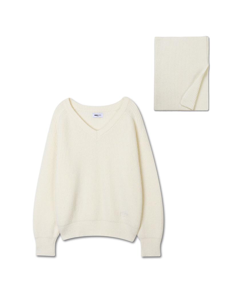 Michikoleondeonkosino Neck Warmer Set Wool Knit Ivory