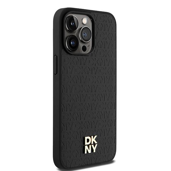 Etui do iPhone 15 Pro Max DKNY Leather Monogram MagSafe Czarne