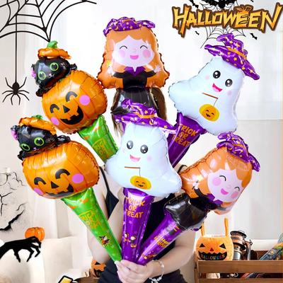 10/50 Stück Halloween Aufblasbare Ballons Aluminiumfolie Handballon Kürbis Geist Hexe Kinderspielzeug Halloween Party Zubehör