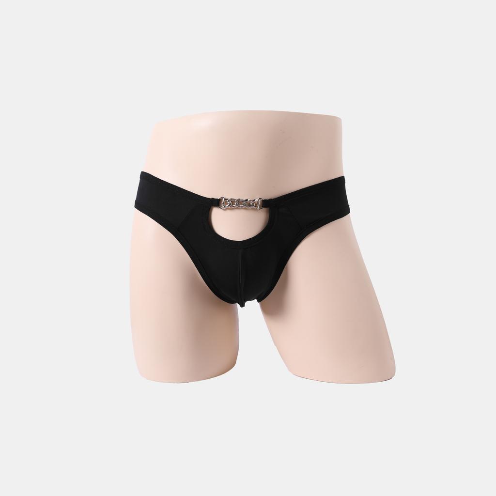 Men's Love Briefs Hollow Chain Design Thong Convex Bag Sexy Temptation Panties