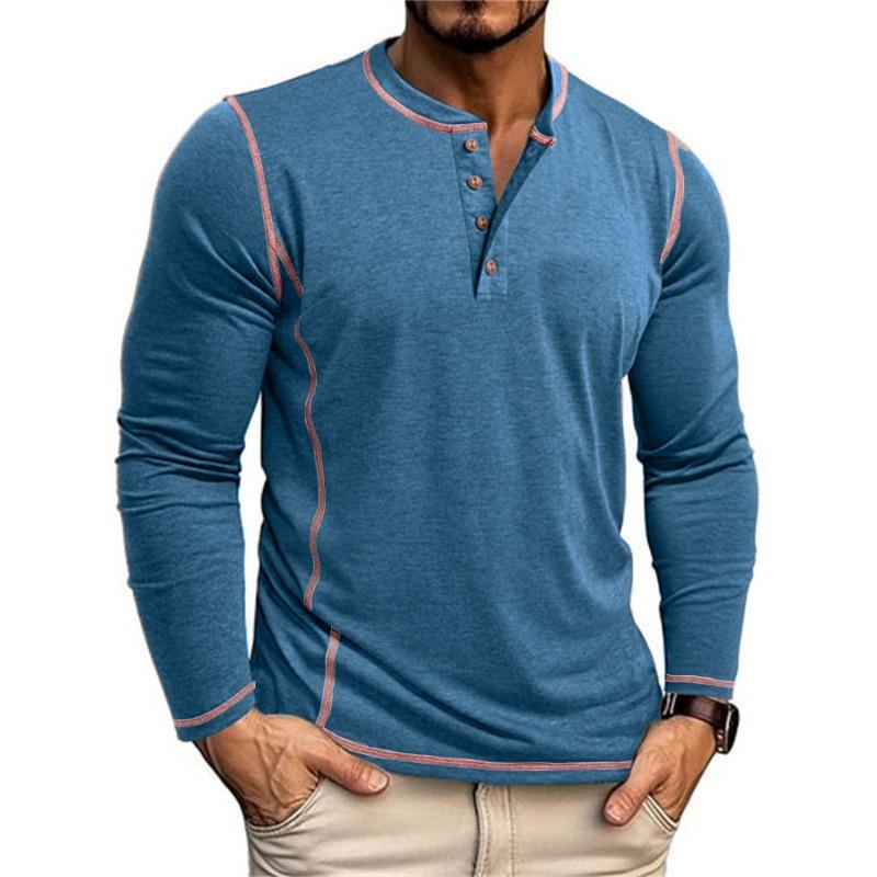 Men S Long Sleeve Henley T Shirt Casual Top