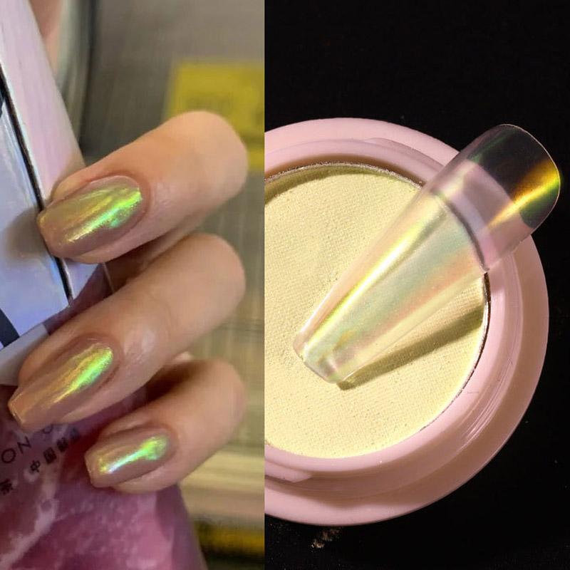 1 PC Nail Tool Ice Transparent Nude Color Powder Aurora Powder Net Red Manicure Magic Color Mirror Flour Powder