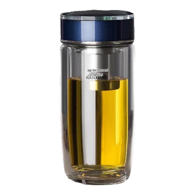 WANXIANG Double-Layer Tempered Glass Office Cup