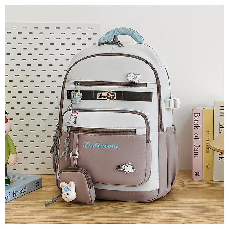 School bag new large capacity multi-compartment versatile simple grade 3-6 school bag leisure commuting light niche backpack