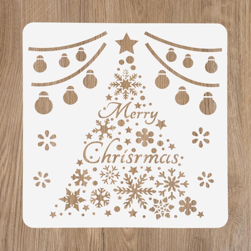 Christmas Painting Stencils Embossing Paper Card Scrapbooking Stamp Album Decoration New Year DIY Wall Window Decor Kids Gifts