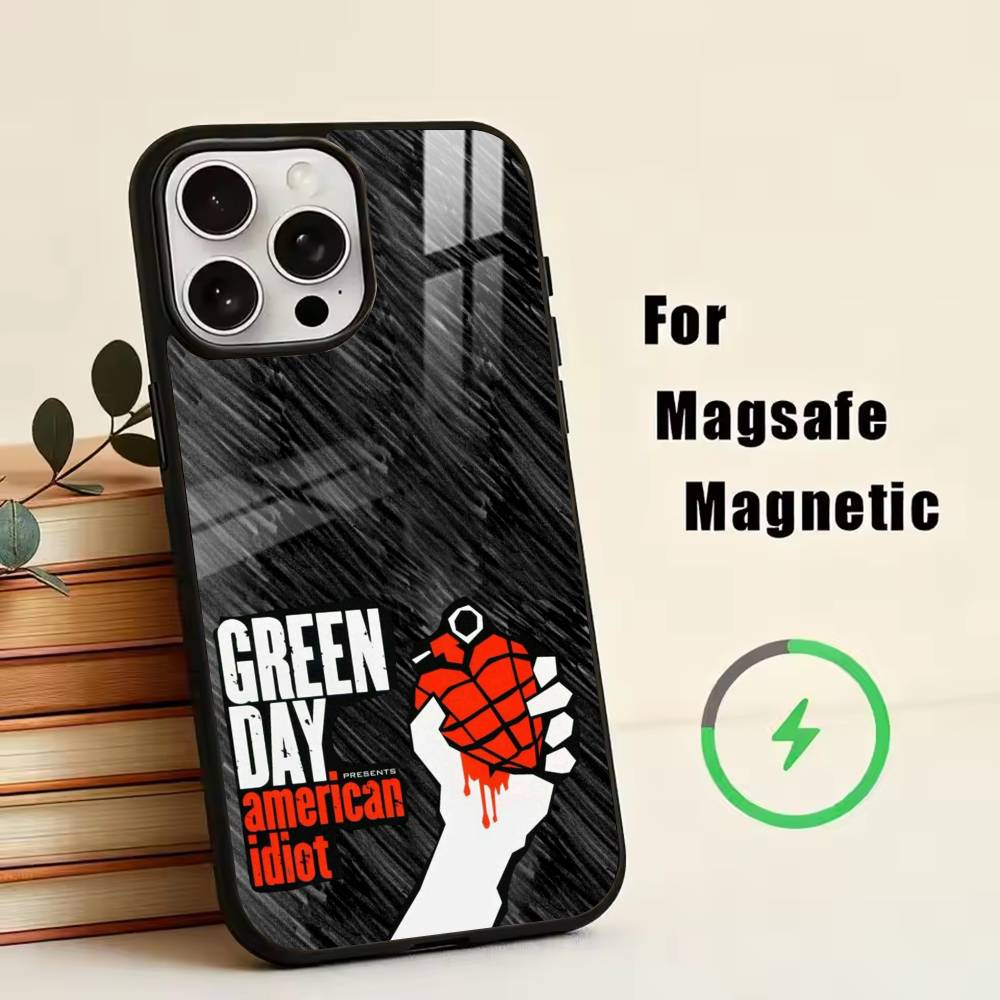 G-Green Day B-Band holiday Phone Case For iPhone17,16,15,14,13,12,11 Plus,Pro Magnetic For Magsafe Wireless Charging