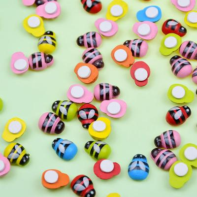 100 Stück Mini Holzbiene DIY Handgefertigtes Basteln Kühlschrank Wandaufkleber Heimdeko Hochzeit Babyparty Kinder Bienen Geburtstagsparty Dekoration