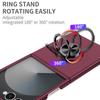 Ultra Thin Matte Feel Metal Rotatable Ring Holder Phone Case for Samsung Galaxy Z Flip 7 7FE 6 5 4 3 Shockproof Protect Back Cover