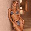 Mehrfarbiges Strass-Fischernetz-Bikini-Set - Sexy Europäischer & Amerikanischer Stil