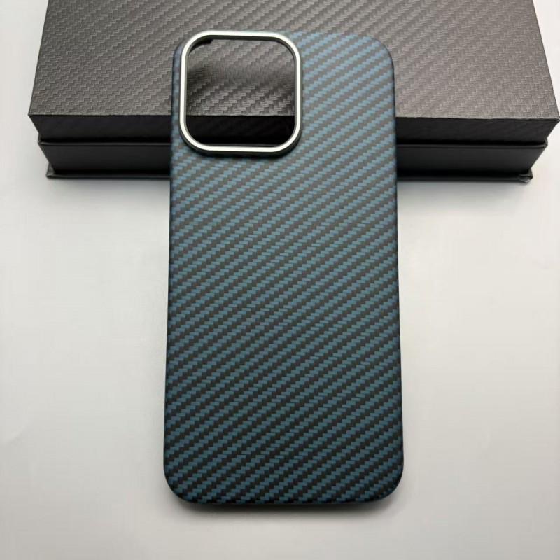 Kevlar Phone Case IPhone 15 Series Ultra Thin Matte Full Cover Shockproof Carbon Fiber Design Business Style