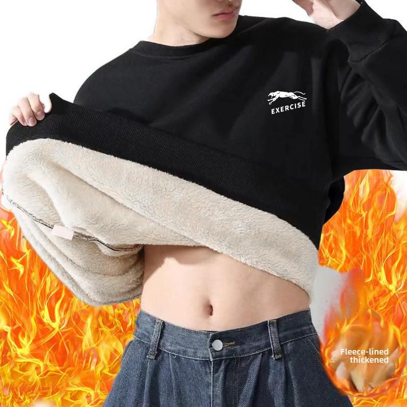 Men's Alpaca Fleece Long-Sleeve Round Neck Sweater: Autumn & Winter Casual Loose Fit