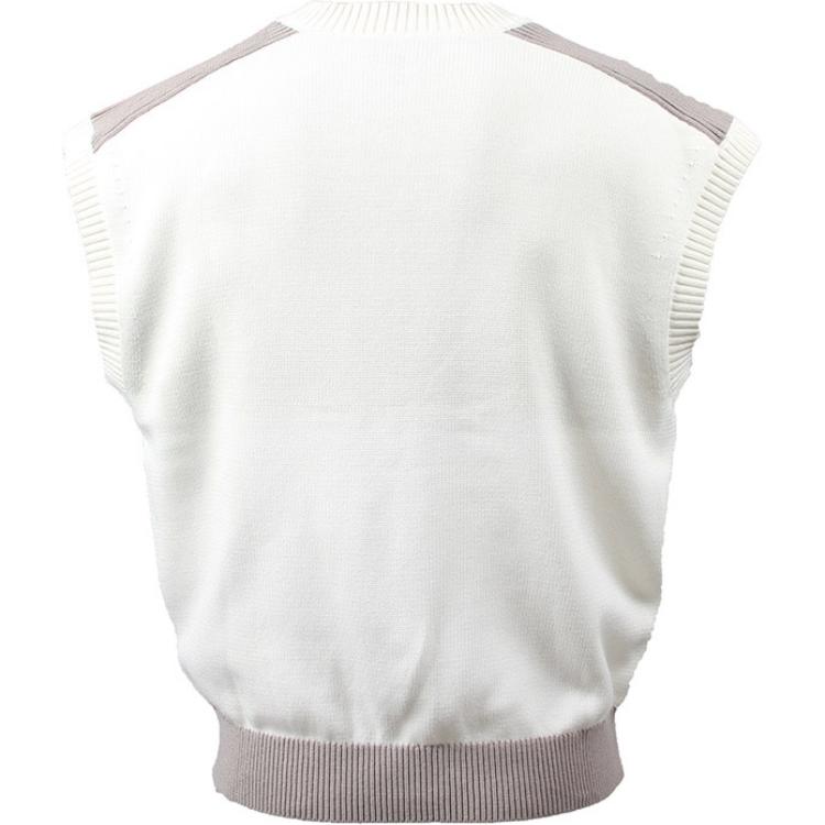 Emporio Armani Ss24 Logo Knit V-Neck Casual Vest Men Tops Off-White 3D1MXU-1MQDZ-0128