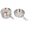 Cooking Pot and Pan Set 304 Stainless Steel Portable Camping Cookware Mess Kit with Storage Bag for