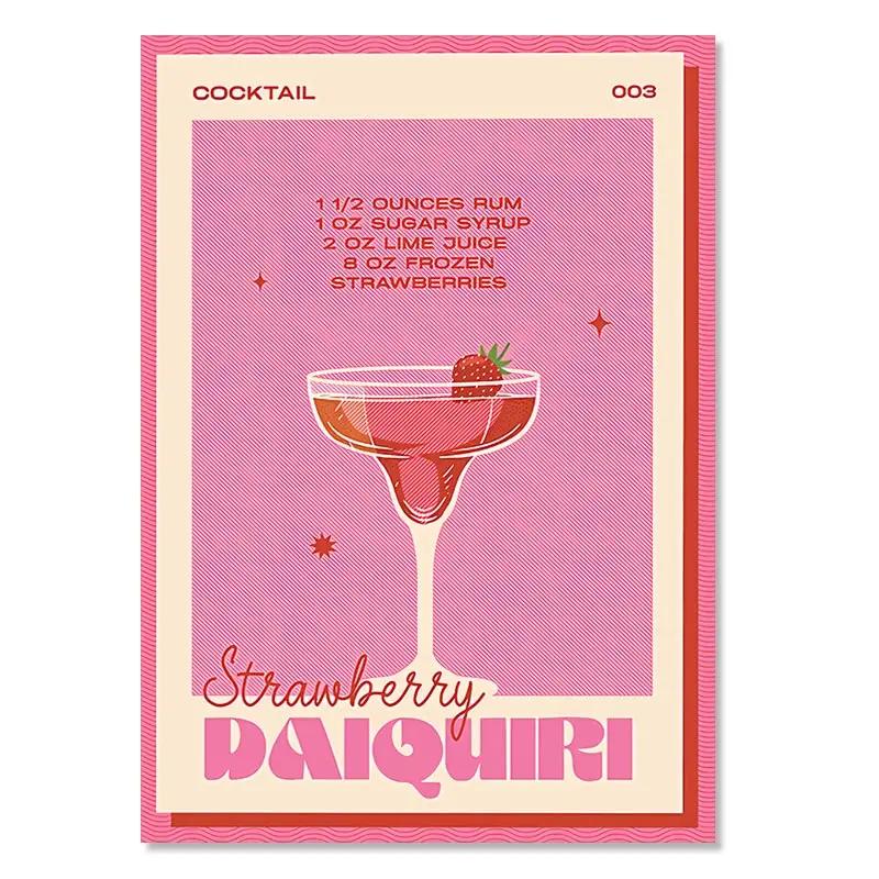 Nordic Vintage Cocktail Mojito Juice Drinks Bar Posters and Prints Wall Art Canvas Painting Wall Pictures for Living Room Decor