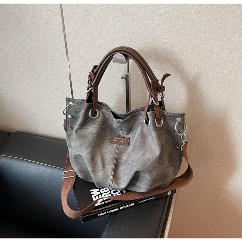 American retro casual handbag large capacity pleated personalized shoulder bag street tide commuter women messenger bag