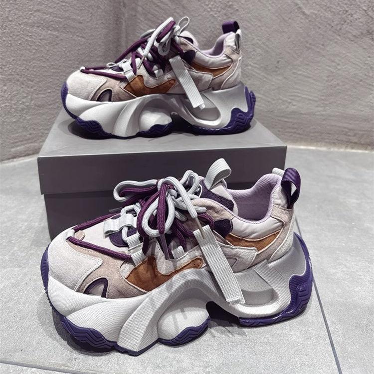 Autumn Women's Thick Sole Dad Shoes  Casual Chunky Sneakers for Women Height Increase Versatile Athleisure Footwear