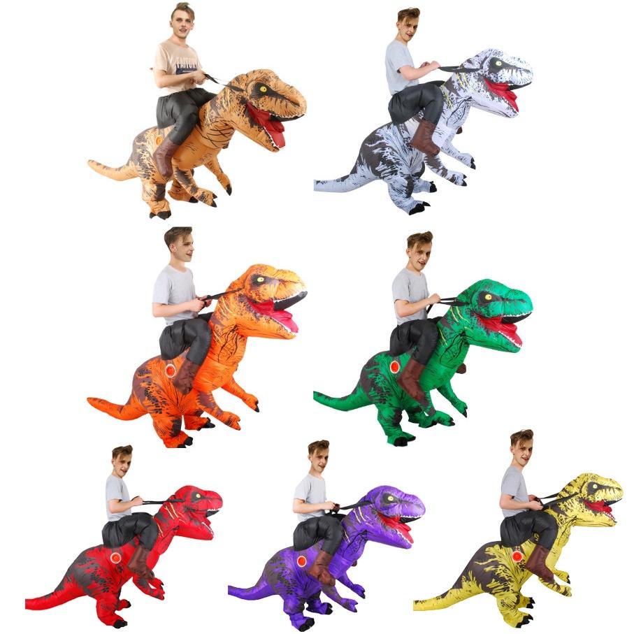 T Dinosaur Inflatable Rex Rideon Costume Blowup Cosplay Fancy Adults Dress