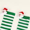 Women Cute Plush Santa Claus Striped Over Knee Long Socks Thigh High Stockings for Christmas Cosplay Costume Hosiery
