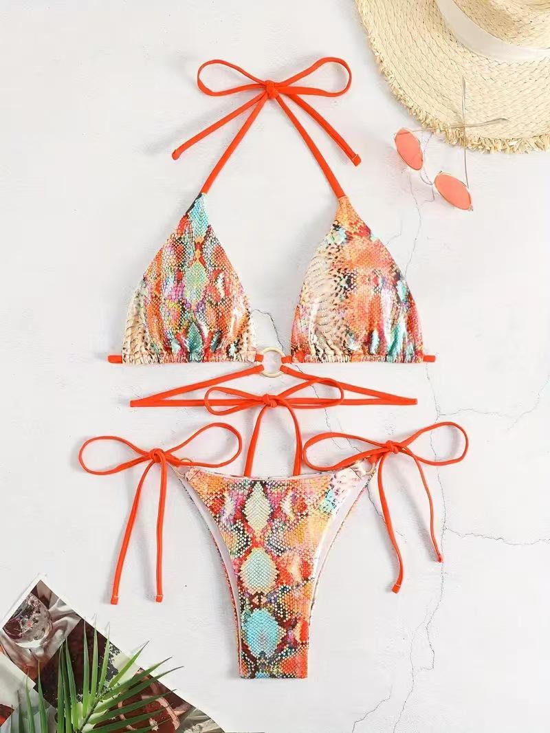 

2024 Европейский и американский женский сексуальный раздельный купальник-бикини с бутоном цветка Small