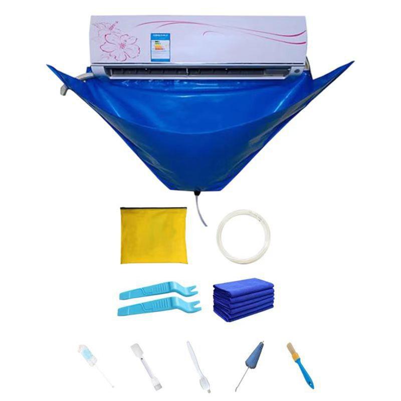 Large Air Conditioner Cleaning Cover Double Layer Thickening Wash Mounted Protective Dust Cleaner Water Bag Tightening Belt Kit
