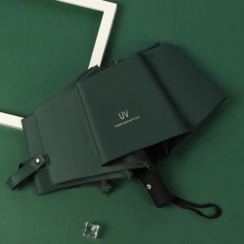 Simple Triple Fold Umbrella With Thick Vinyl UV Protection Double Umbrella Rain And Sun Umbrella Folding Vinyl Umbrella