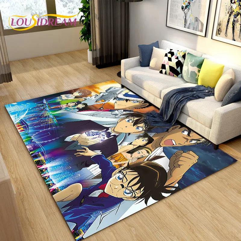 Detective Conan Cartoon Anime Area Rug,Carpet Rug for Living Room Bedroom Sofa Doormat Decoration, Kids Play Non-slip Floor Mat