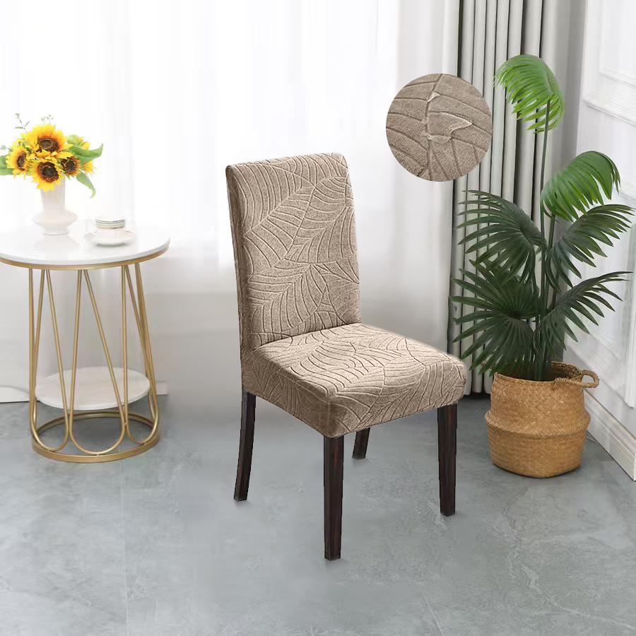 Waterproof Leaf Jacquard Stretch Chair Cover - European & American Style