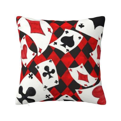 Fajna poszewka na poduszkę z wzorem kart do pokera, gra hazardowa, miękka, nowoczesna dekoracja poduszki do domu