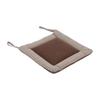 Linen Seat Cushion Coffee Color AntiDeformation MultiLayer Cotton Linen Chair Cushion with Fixable Straps