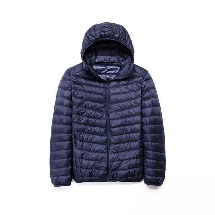 Men Autumn Winter Warm Lightweight Hooded Cotton Jacket Fashionable Short Casual Portable Stand Collar