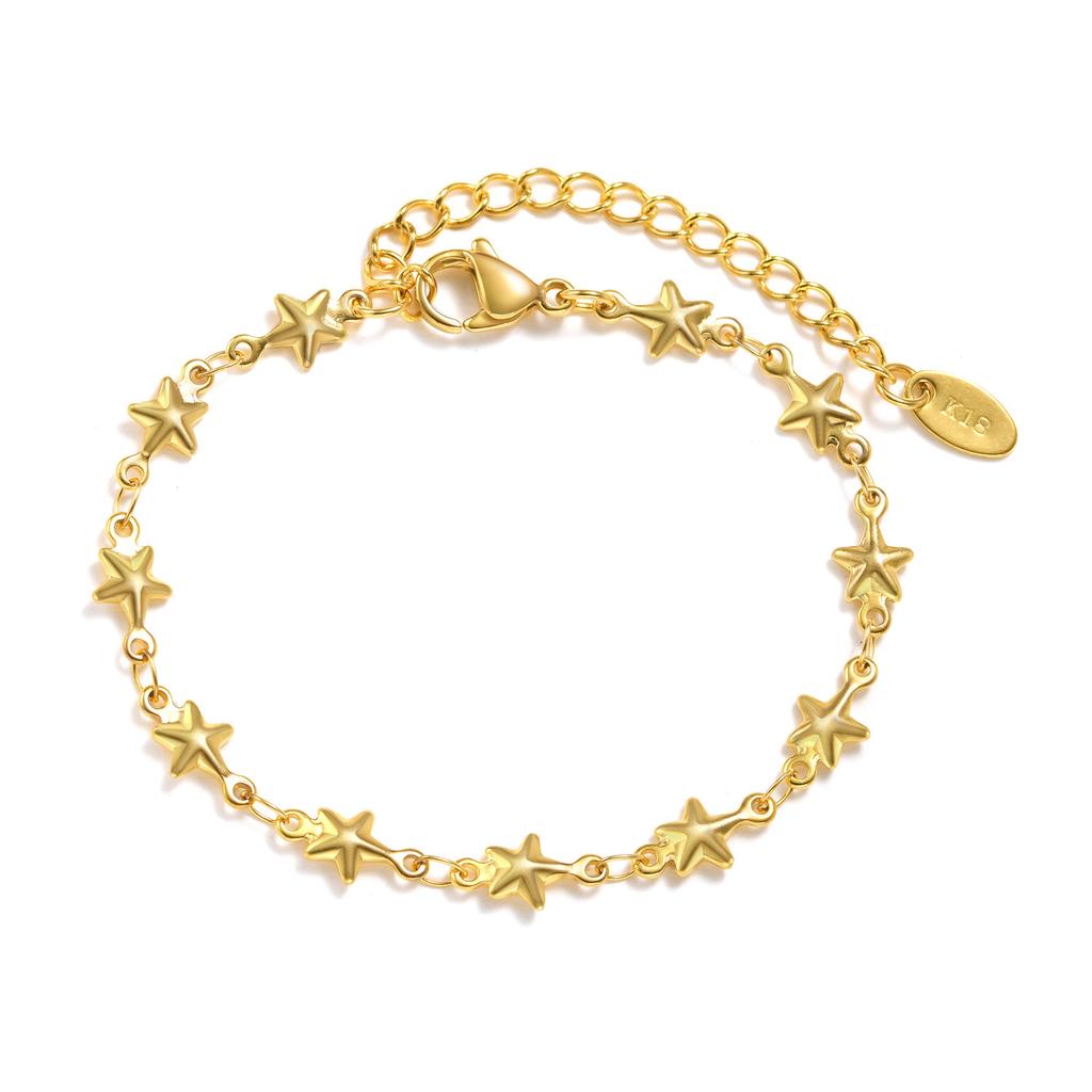 Stainless Steel Chain Gold Personalized Fashion Bracelet Stacked Bead Chain 1170