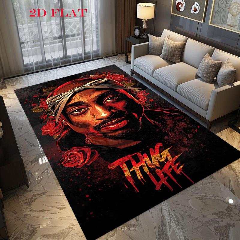 Vintage Hip Hop Portrait Carpet Living Room And Bedroom Mats Suitable For All Seasons Protective Pad Gift Art