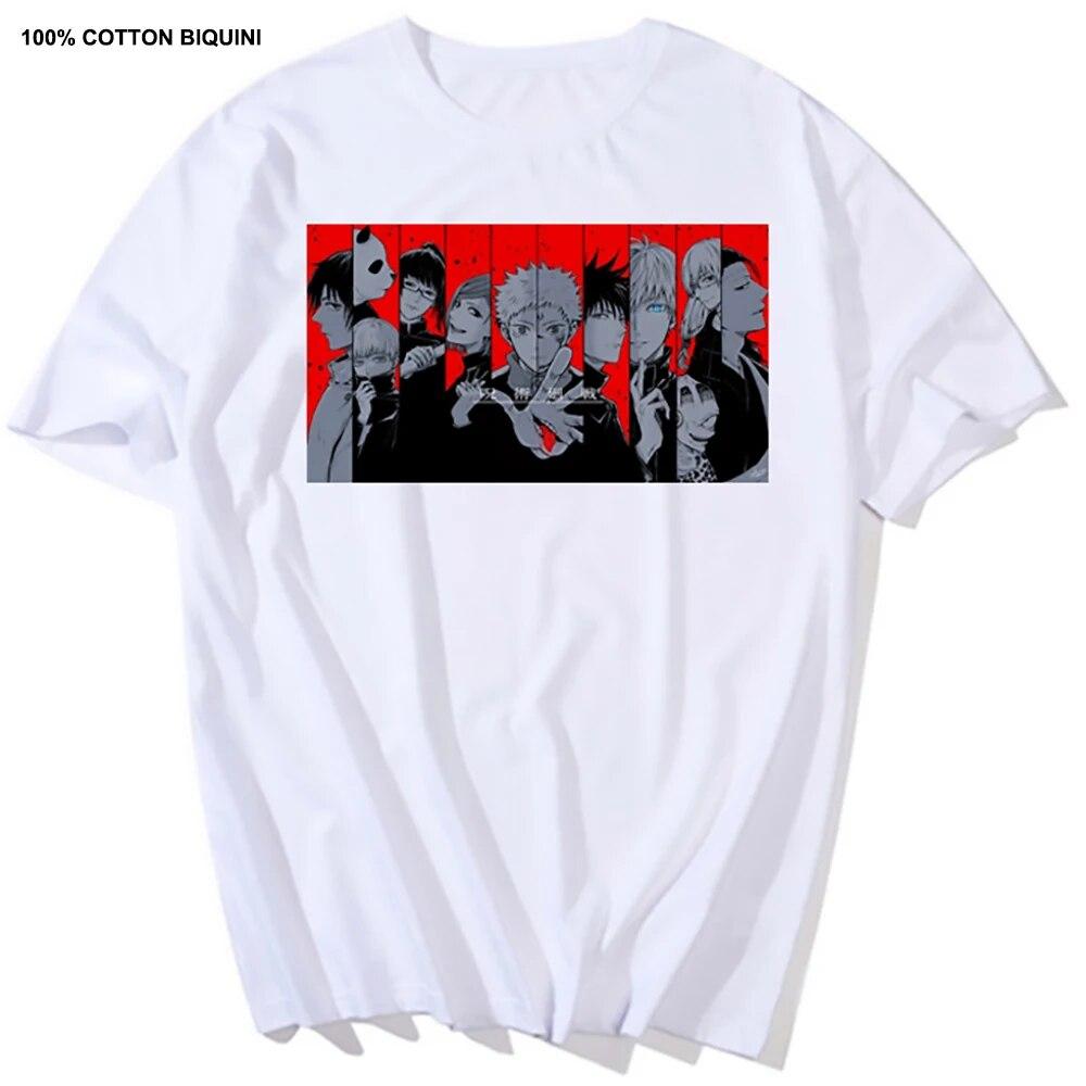 Harajuku Unisex's Tshirt Jujutsu Kaisen Printed Short Sleeve T Shirt Cool Cartoon Anime Casual T-shirt Kawaii Male Streetwear Tops