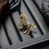 Spilla Cavallo al Galoppo con Strass Retrò: Spilla Animalier di Lusso di Alta Gamma, Gioielleria Creativa Europeo-Americana