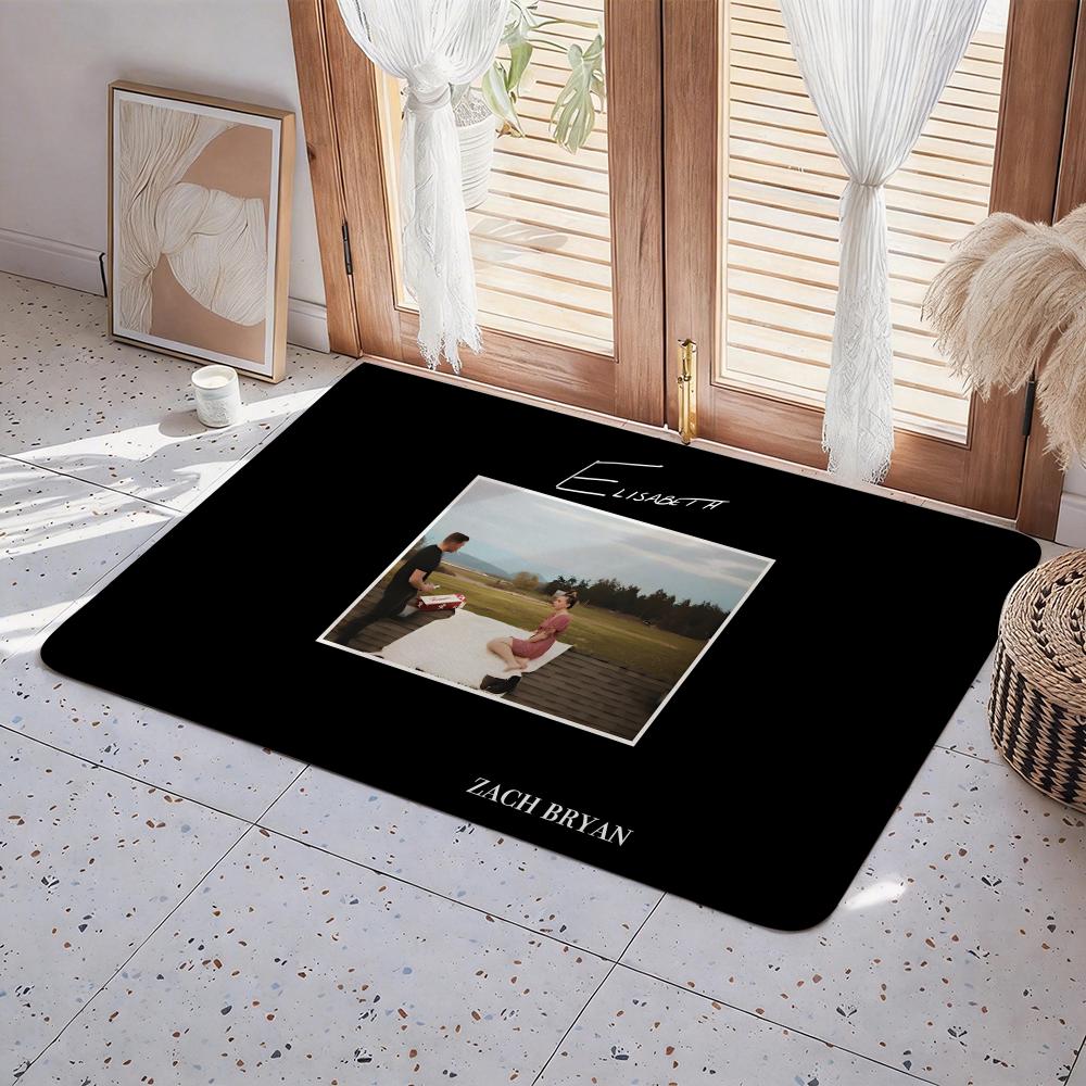 Singer Z Zach Bryan Floor Mat Eco Flannel Doormat Non Slip Odorless Indoor Floor Rug Soft Short Plush Home Mat