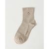 [Non-compression] HISS6E227W2_Women's Brown Melange Cotton Blend Mid-calf Socks 3-Piece Set