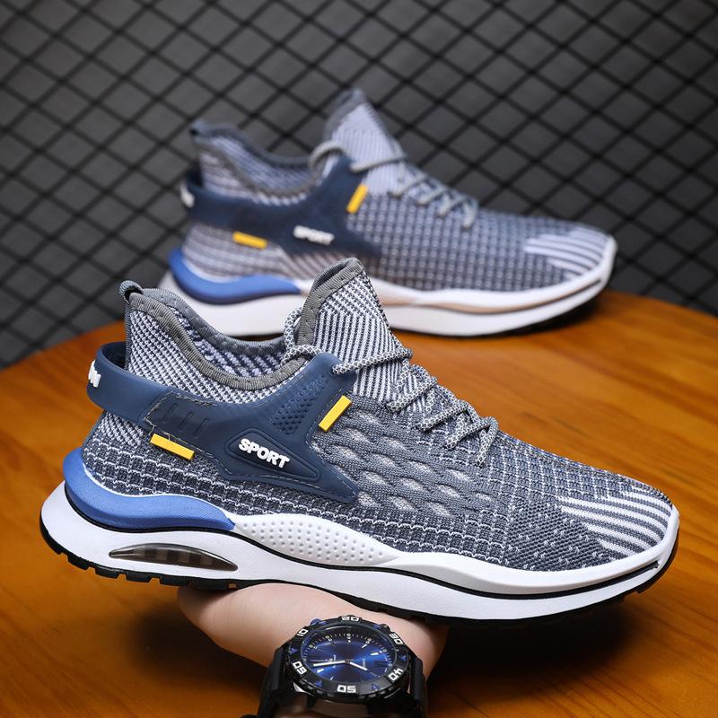 

Fashion Spring and Autumn New Mesh Breathable Men s Shoes Soft soled Anti slip Running Sports and Leisure Shoes 44 синий