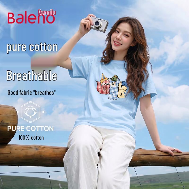 Baleno Women s 2026 Pure Cotton Short Sleeve T-Shirt M