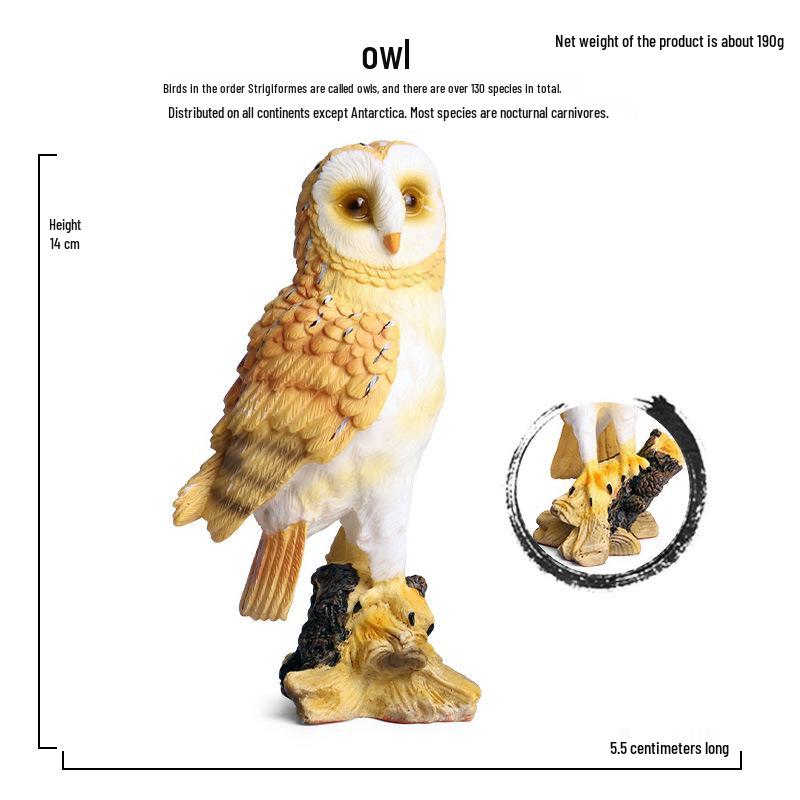 Wild Animal Bird Model: Owl & Eagle Toy Ornament for Children