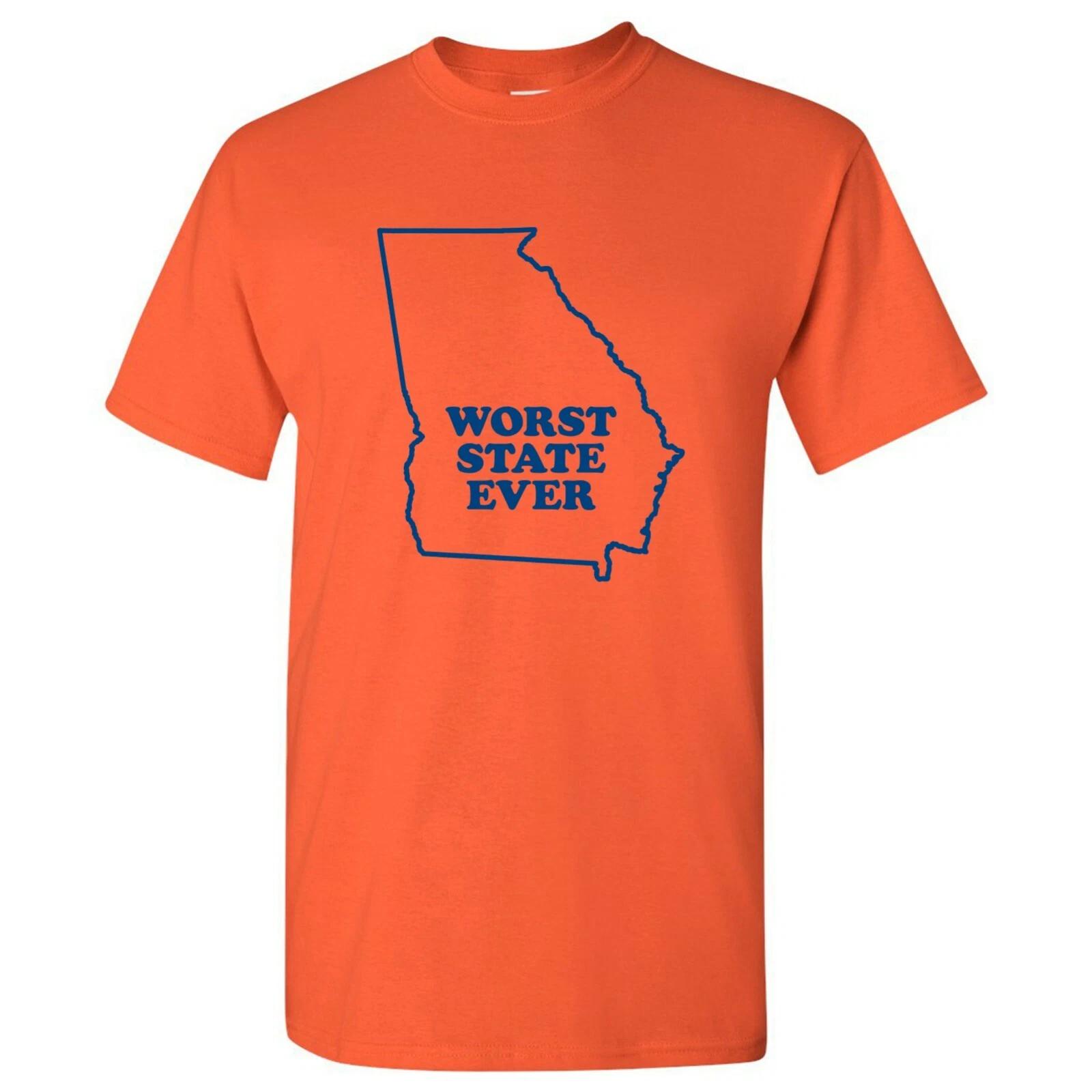 Georgia Worst State Ever Basic Cotton T-Shirt - Orange 3XL